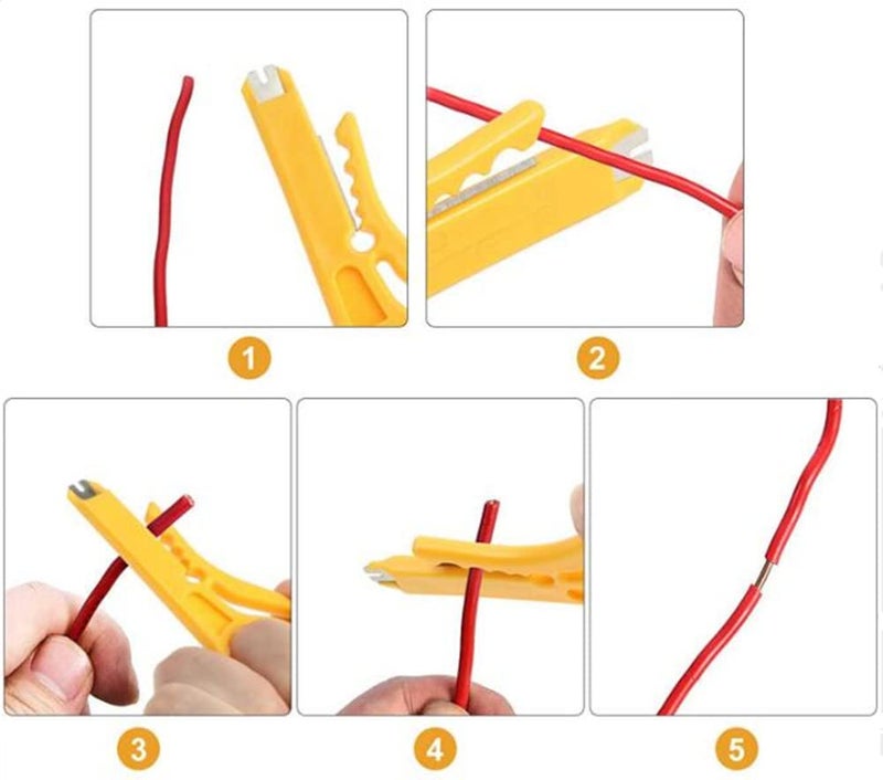 PETECHTOOL Mini Wire Stripper 3 Pack Network Wire Stripper Punch Down Cutter for Network Wire Cable, RJ45 Cat5 cat6 Data Cable Telephone Cable and Computer UTP Cable - Image 4